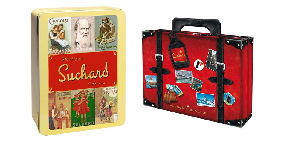 Suchard Design Tin und Suitcase